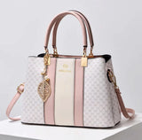 Aboutlee Women Handbag Leather Crossbody Bag Classic Print Large Capacity
