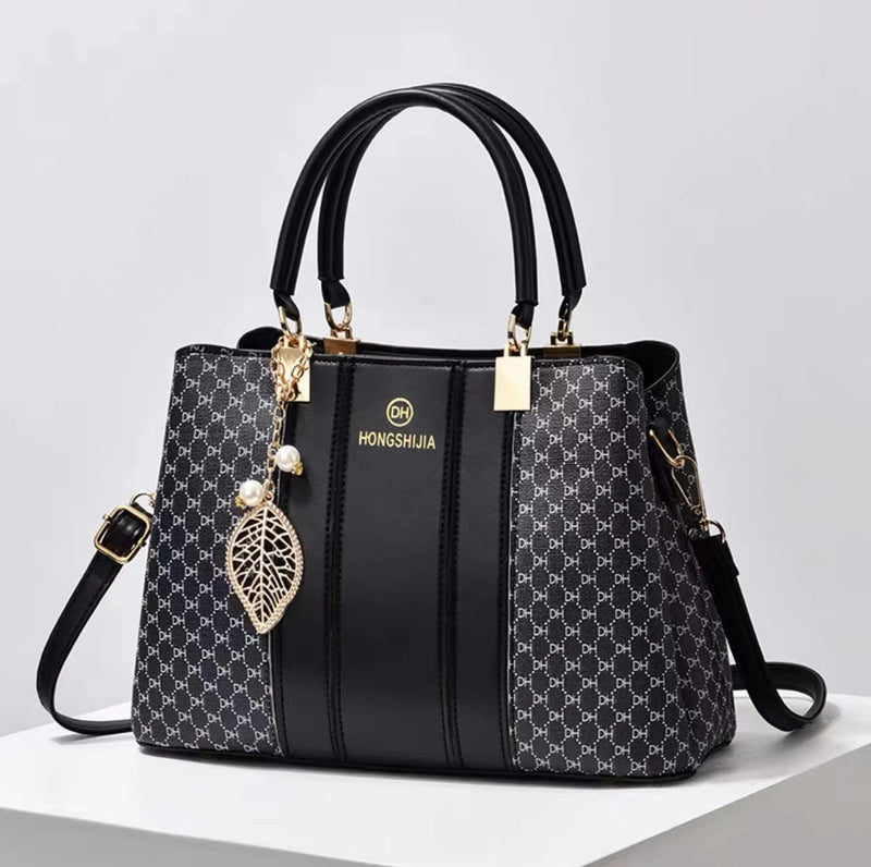 Aboutlee Women Handbag Leather Crossbody Bag Classic Print Large Capacity