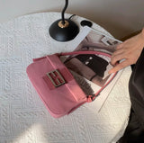 Aboutlee Pink Leather Mini Shoulder Bag
