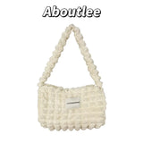 Aboutlee Pleated Casual Handbag Women Side Bag Lightweight Shopping Bag