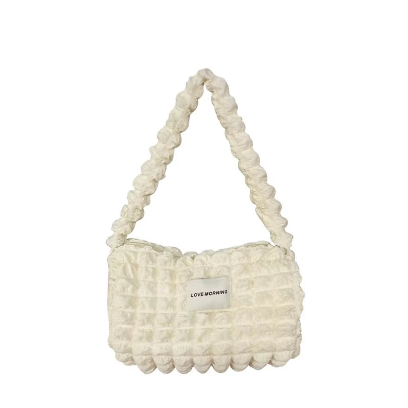 Aboutlee Pleated Casual Handbag Women Side Bag Lightweight Shopping Bag