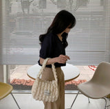 Aboutlee Pleated Casual Handbag Women Side Bag Lightweight Shopping Bag