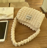 Aboutlee Pleated Casual Handbag Women Side Bag Lightweight Shopping Bag
