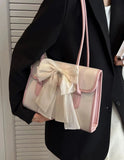 Aboutlee Bow Shoulder Bag Matching Small Square Bag Women Purse