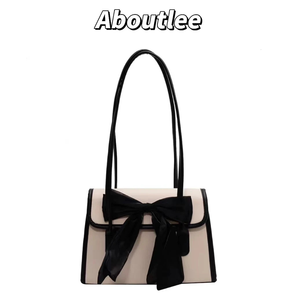 Aboutlee Bow Shoulder Bag Matching Small Square Bag Women Purse