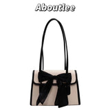 Aboutlee Bow Shoulder Bag Matching Small Square Bag Women Purse