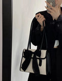 Aboutlee Bow Shoulder Bag Matching Small Square Bag Women Purse