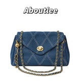 Aboutlee Denim Women Shoulder Bag Solid Lightweight Handbag