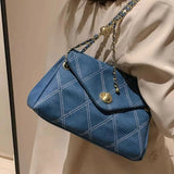 Aboutlee Denim Women Shoulder Bag Solid Lightweight Handbag