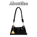 Lee Square Pressed Floral Shoulder Bag Lightweight Small Women Underarm Bag