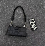 Lee Square Pressed Floral Shoulder Bag Lightweight Small Women Underarm Bag