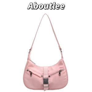 Lee Street Punk Style Girl Shoulder Bag Metal Decoration Handbag