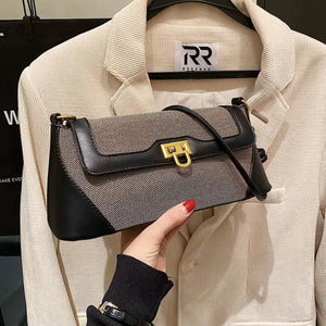 Aboutlee Vintage Versatile Clashing Colors Shoulder Bag Canvas Satchel Bags