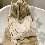 Aboutlee Tulip Pattern Shoulder Bag Lightweight Casual Outing Bag