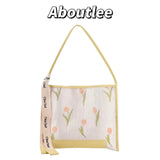 Aboutlee Tulip Pattern Shoulder Bag Lightweight Casual Outing Bag
