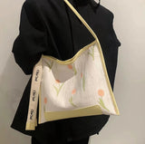 Aboutlee Tulip Pattern Shoulder Bag Lightweight Casual Outing Bag