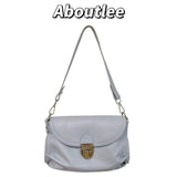 Aboutlee Vintage Flap Women Bag Solid Underarm Bag