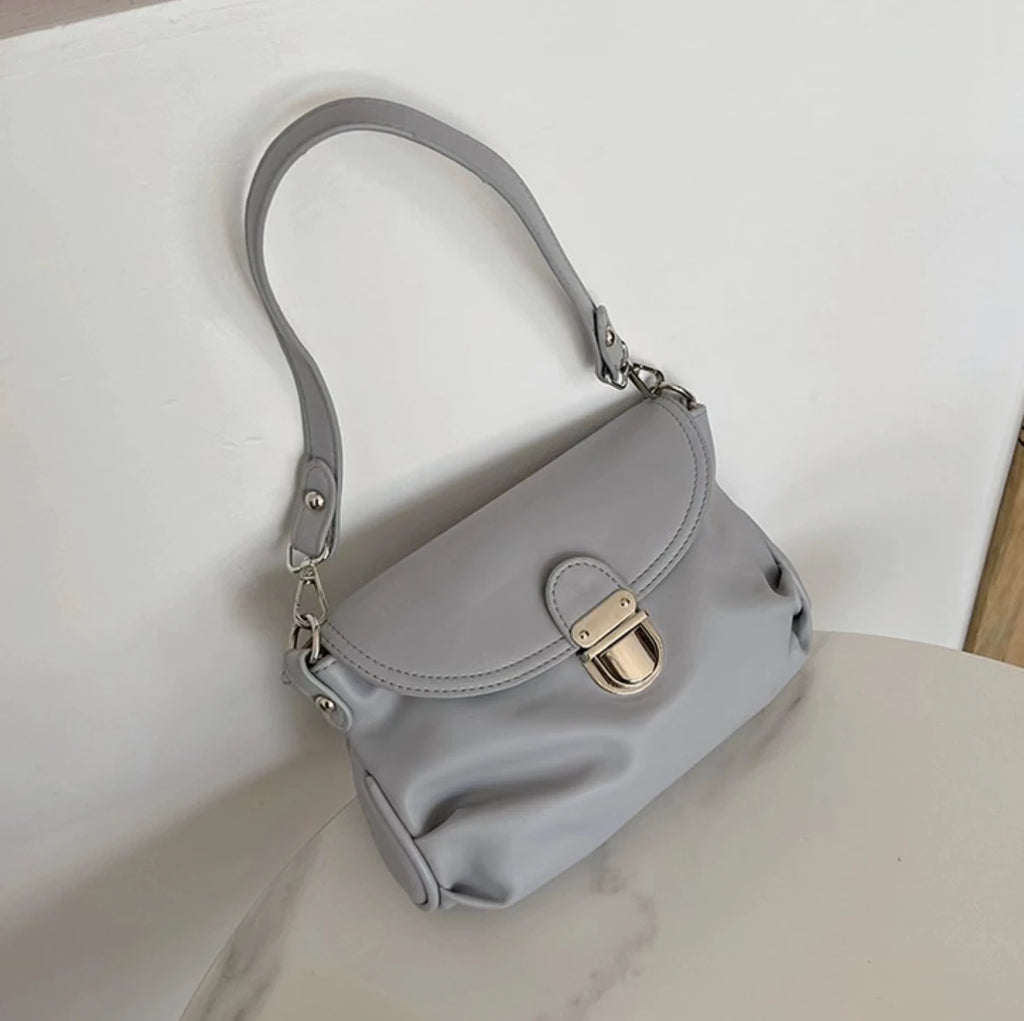 Aboutlee Vintage Flap Women Bag Solid Underarm Bag