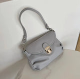 Aboutlee Vintage Flap Women Bag Solid Underarm Bag