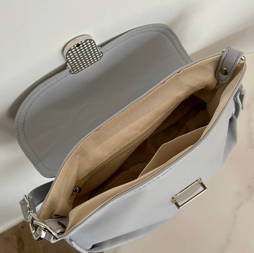 Aboutlee Vintage Flap Women Bag Solid Underarm Bag