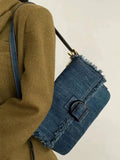Y2k Denim Vintage Tote Bag Casual Side Bag Student Crossbody Small Square Bag