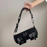 Y2K Punk Style Strapped Handbag Multi-Pocket Decorative Lady Small Bag