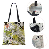 Abstract Print Canvas Shoulder Bag Women Casual Shopping Reusable Tote Bag