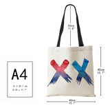 Abstract Print Canvas Shoulder Bag Women Casual Shopping Reusable Tote Bag