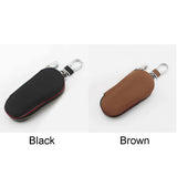 Compact PU Leather Car Key Bag, Anti Lost & Durable Travel Accessory