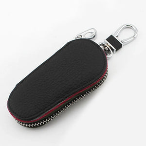 Compact PU Leather Car Key Bag, Anti Lost & Durable Travel Accessory