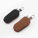 Compact PU Leather Car Key Bag, Anti Lost & Durable Travel Accessory