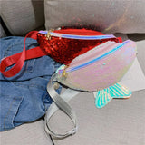 Sequined Fishtail Kids Waist Bag - Mobile Coin Purse