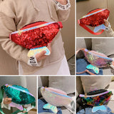 Sequined Fishtail Kids Waist Bag - Mobile Coin Purse