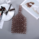 Acrylic Beading Top Handle Bag Pink Yellow Mini Crystal Beads Phone Bag
