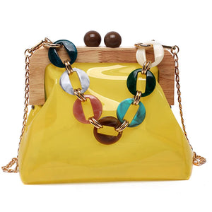 Acrylic Chain Jelly Bag PVC Women Shoulder Crossbody Bags