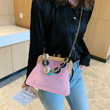 Acrylic Chain Jelly Bag PVC Women Shoulder Crossbody Bags
