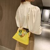 Acrylic Chain Jelly Bag PVC Women Shoulder Crossbody Bags