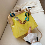 Acrylic Chain Jelly Bag PVC Women Shoulder Crossbody Bags
