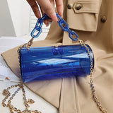 Clear PVC Acrylic Chain Jelly Bag Hexagon Crossbody Tote