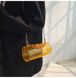 Clear PVC Acrylic Chain Jelly Bag Hexagon Crossbody Tote