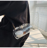 Clear PVC Acrylic Chain Jelly Bag Hexagon Crossbody Tote