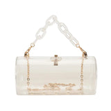 Clear PVC Acrylic Chain Jelly Bag Hexagon Crossbody Tote