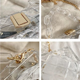 Acrylic Chain Transparent Box Jelly Handbags Clear PVC Mini Shoulder