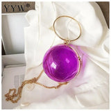 Clear Round Ball Shoulder Bag Mini Crossbody Clutch PVC Tote Handbag