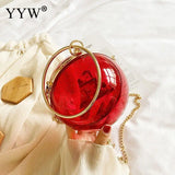 Clear Round Ball Shoulder Bag Mini Crossbody Clutch PVC Tote Handbag