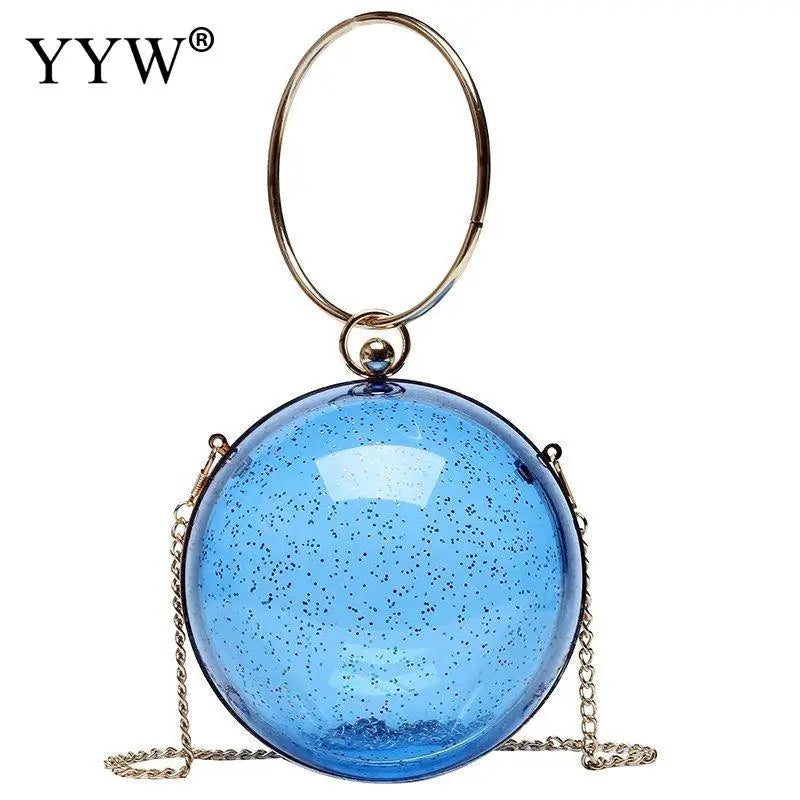 Clear Round Ball Shoulder Bag Mini Crossbody Clutch PVC Tote Handbag