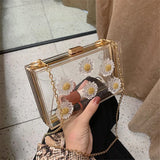 Clear Flower Crossbody Bag Evening Party Clutch Summer Bag