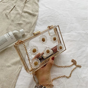 Clear Flower Crossbody Bag Evening Party Clutch Summer Bag