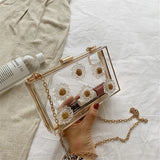 Clear Flower Crossbody Bag Evening Party Clutch Summer Bag