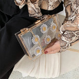 Clear Flower Crossbody Bag Evening Party Clutch Summer Bag